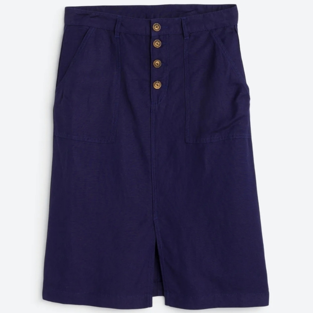 Tribal Rodelle Front Slit Linen Skirt Size 10